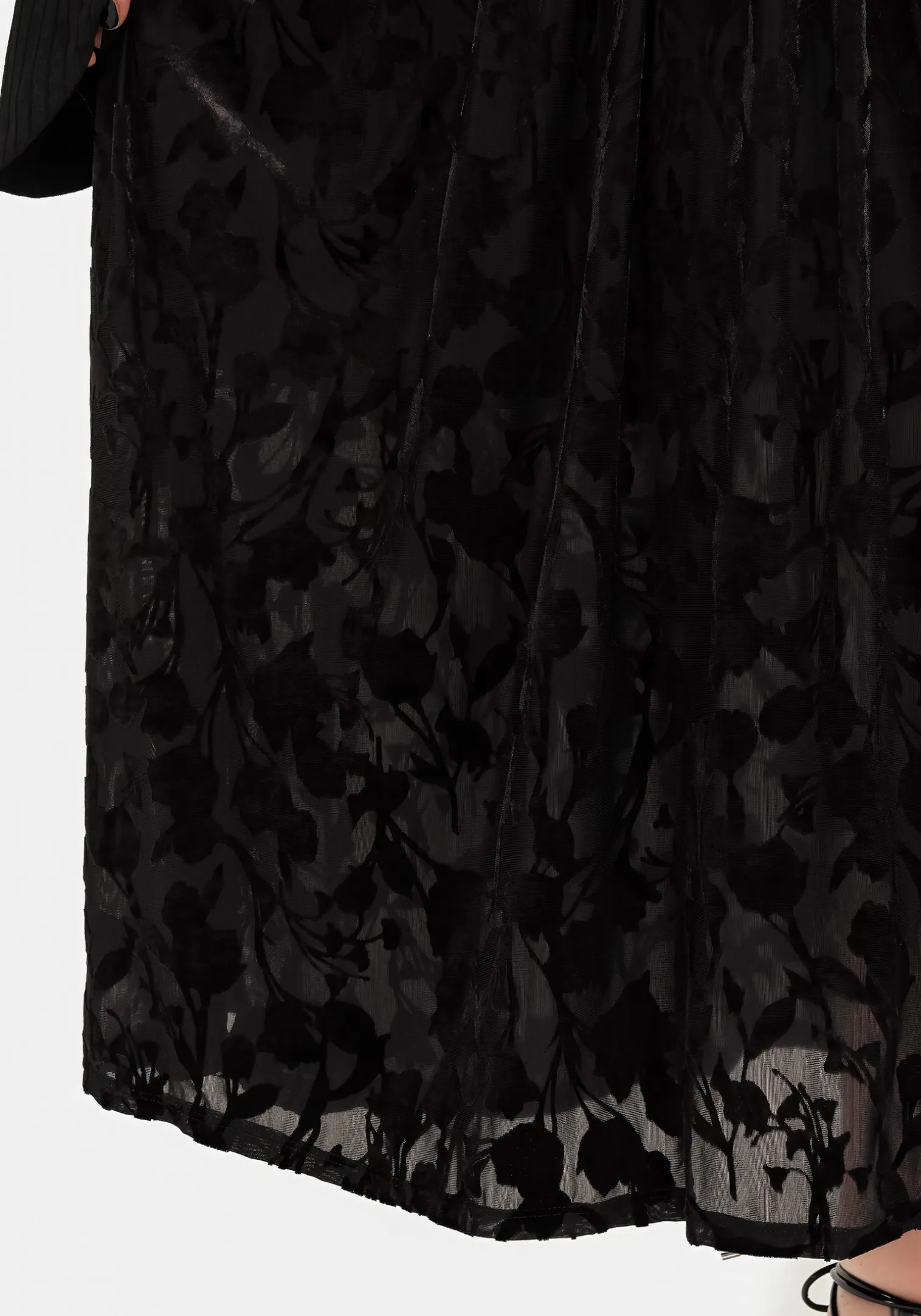 Ava Devoré Mesh Midi Skirt
