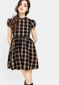 Backspace Check Mini Skater Dress