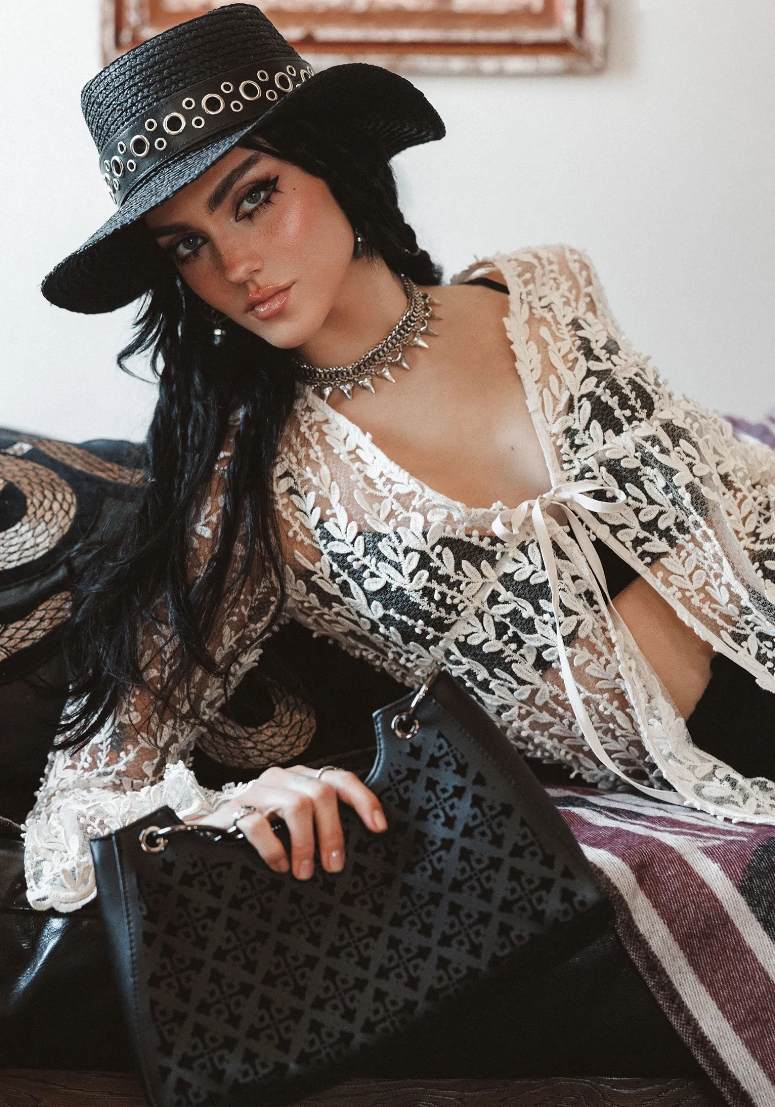 Banish Eyelet Belted Sun Hat