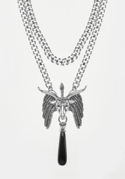 Baphomet Black Agate Chain Choker