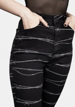 Barbed Denim Skinny Jeans