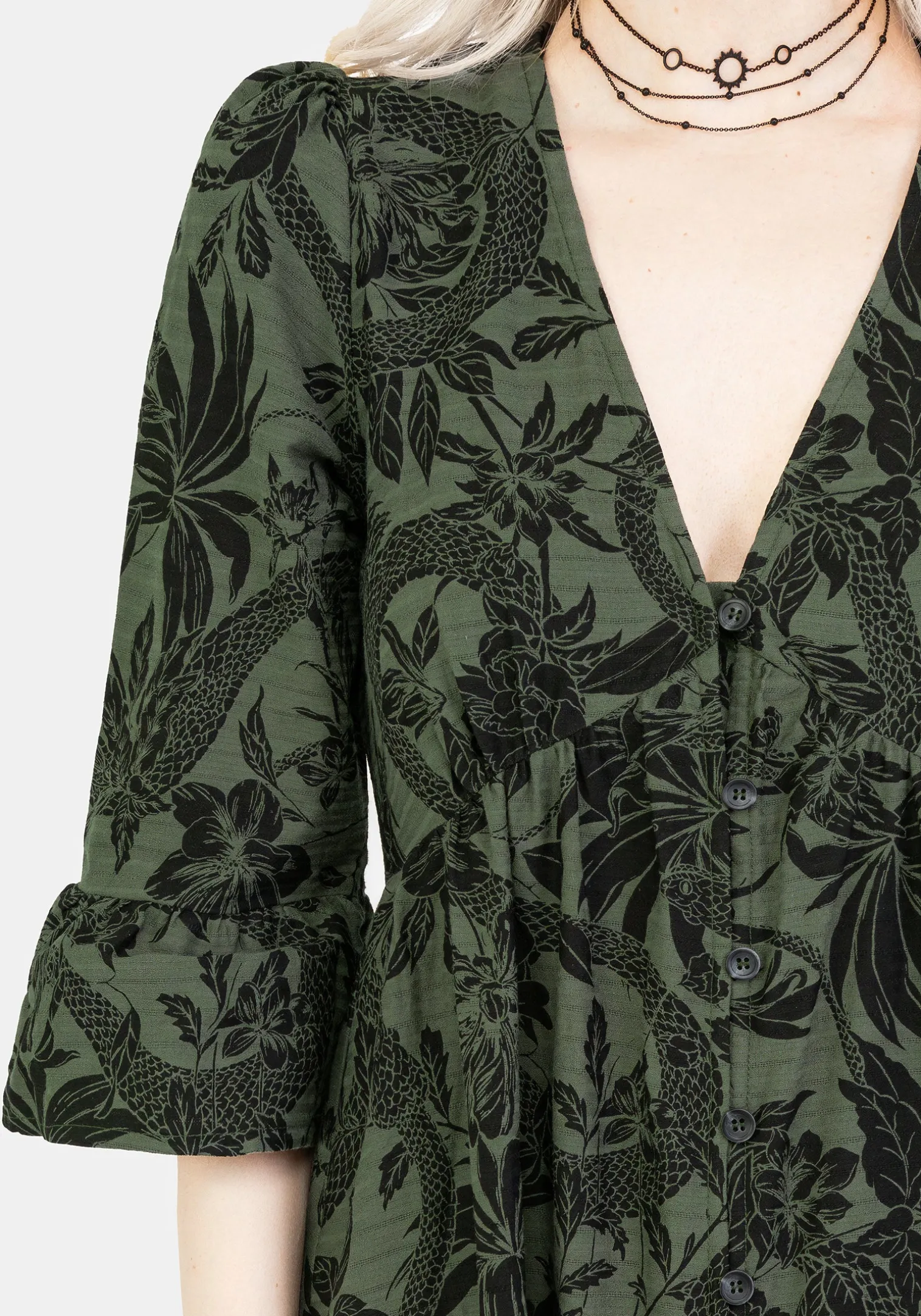 Bashe Cotton Maxi Over Dress - Green