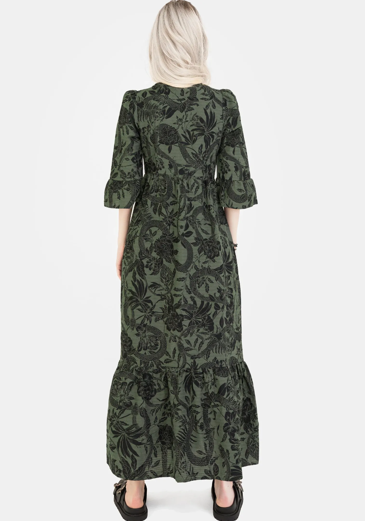 Bashe Cotton Maxi Over Dress - Green