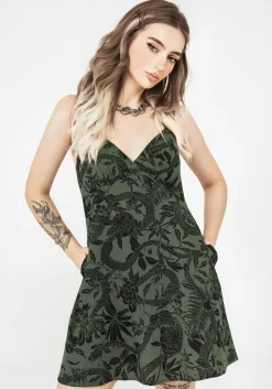 Bashe Cotton Mini Sun Dress - Green