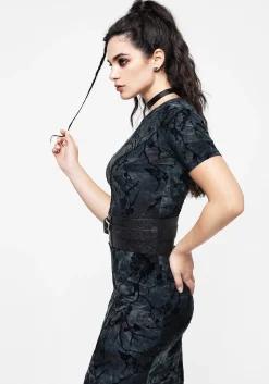 Bathory Floral Embossed Waist Belt