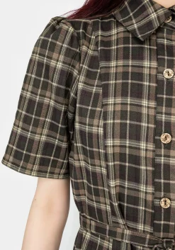 Beatrice Check Mini Shirt Dress