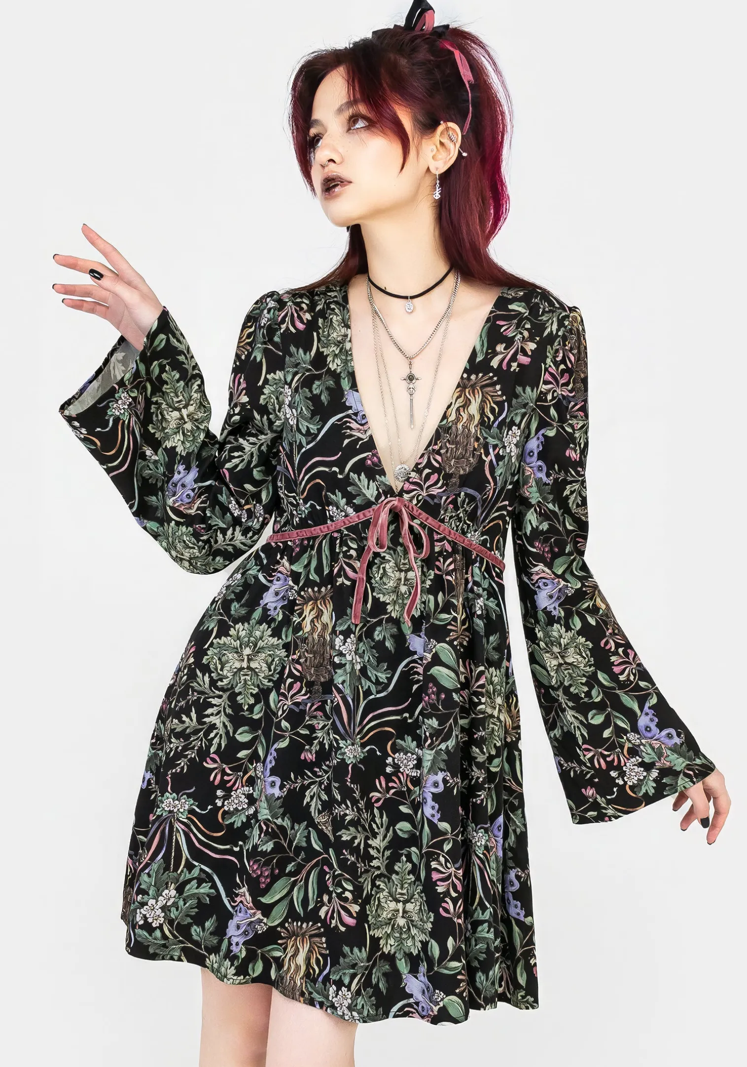 Beltane Flute Sleeve Mini Dress