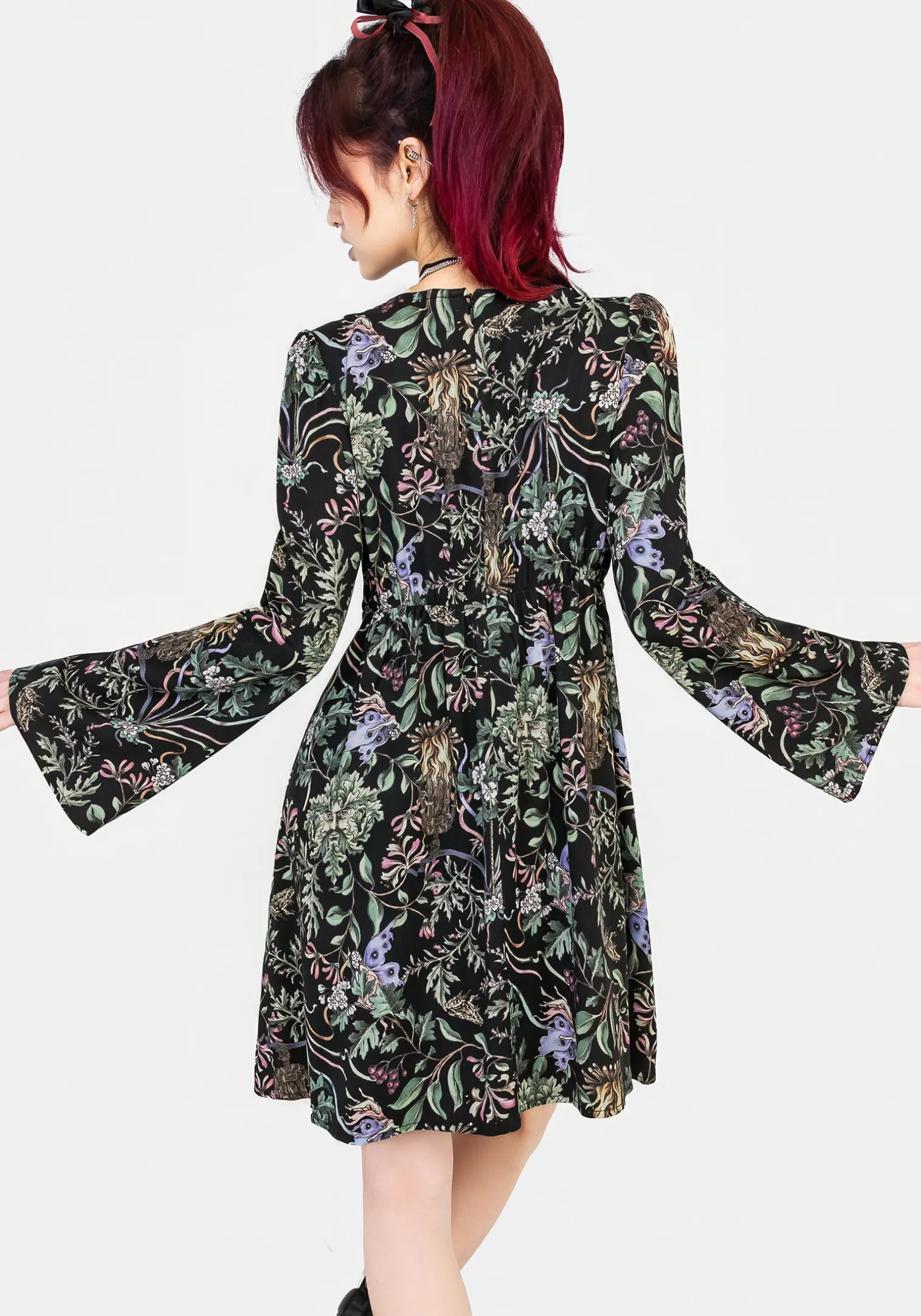 Beltane Flute Sleeve Mini Dress