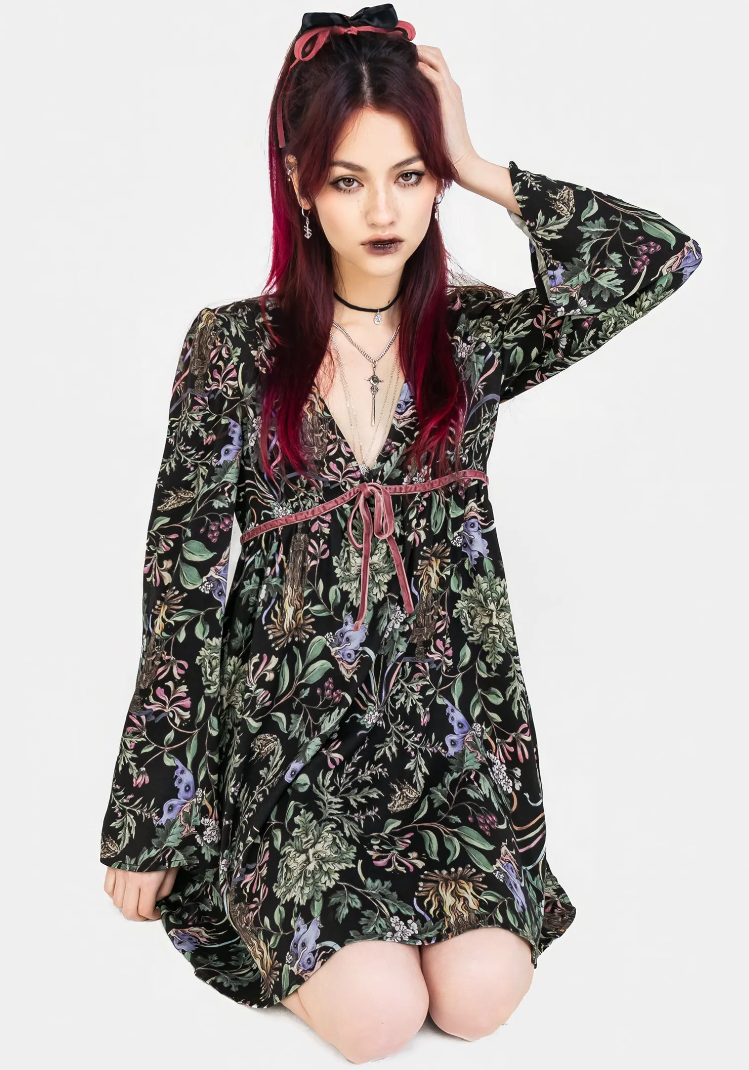 Beltane Flute Sleeve Mini Dress