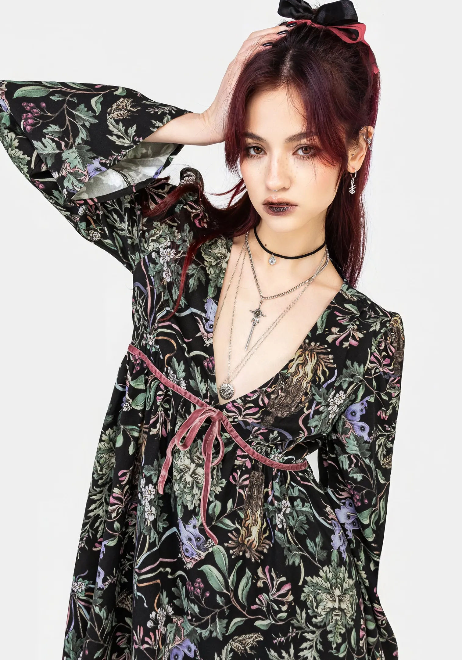 Beltane Flute Sleeve Mini Dress