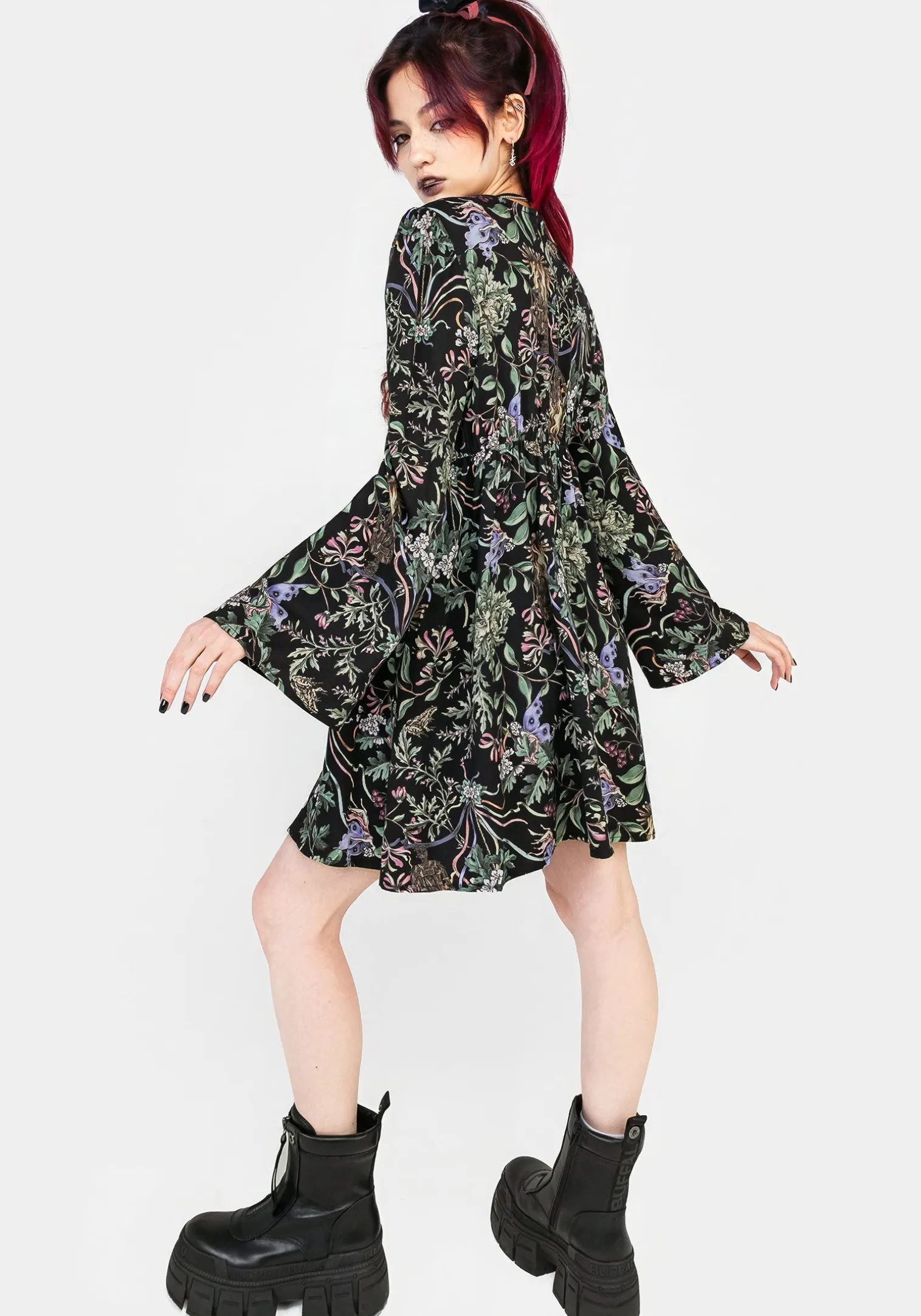 Beltane Flute Sleeve Mini Dress