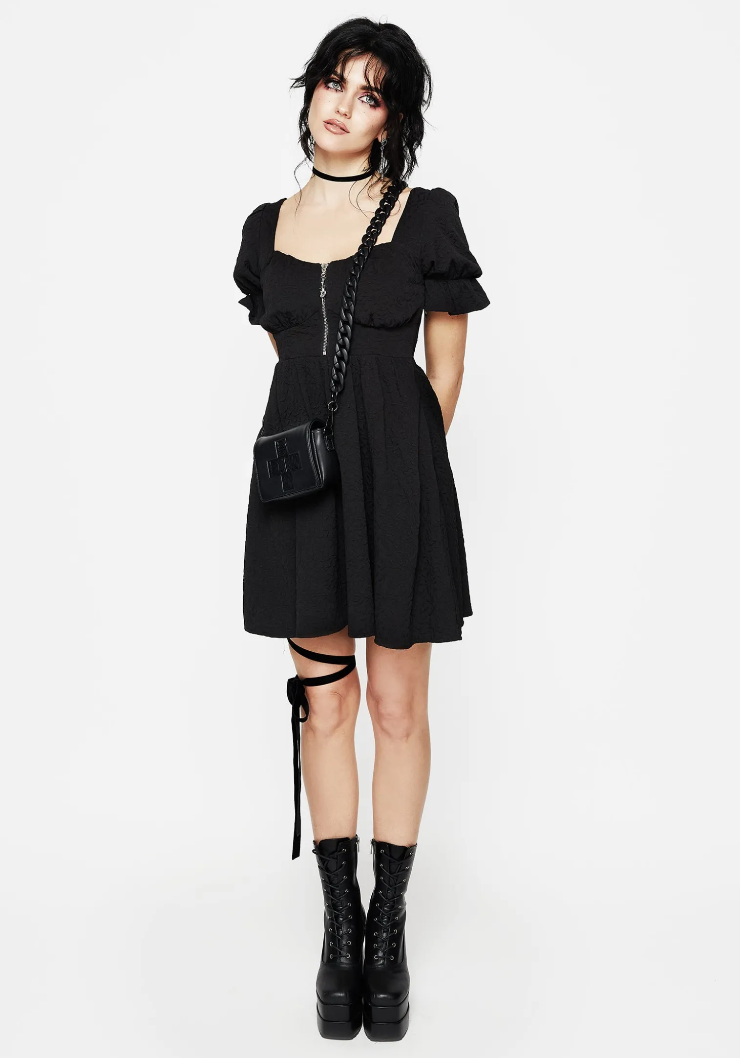 Betrayal Zip Up Mini Dress