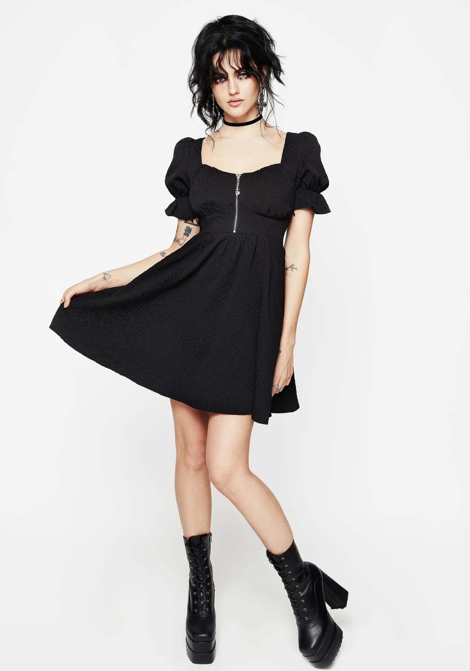 Betrayal Zip Up Mini Dress