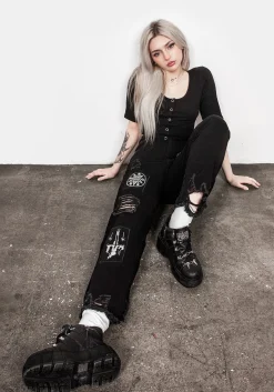Black Arts Distressed Jeans