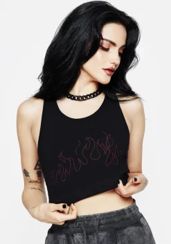 Blaze Seamless Embroidered Rib Racerback Bralet