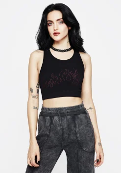 Blaze Seamless Embroidered Rib Racerback Bralet