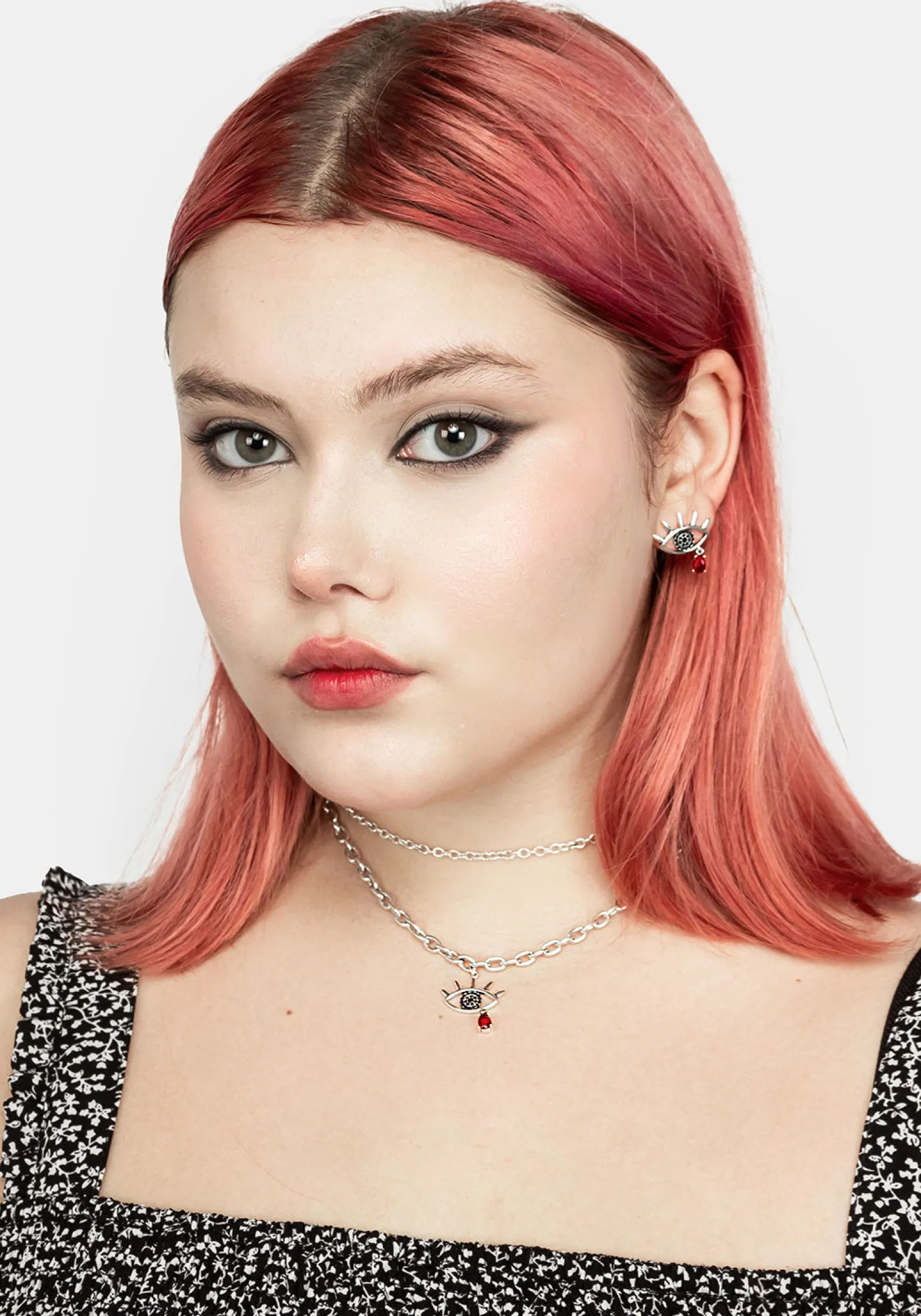Bleeding Eye Cz Chain Choker