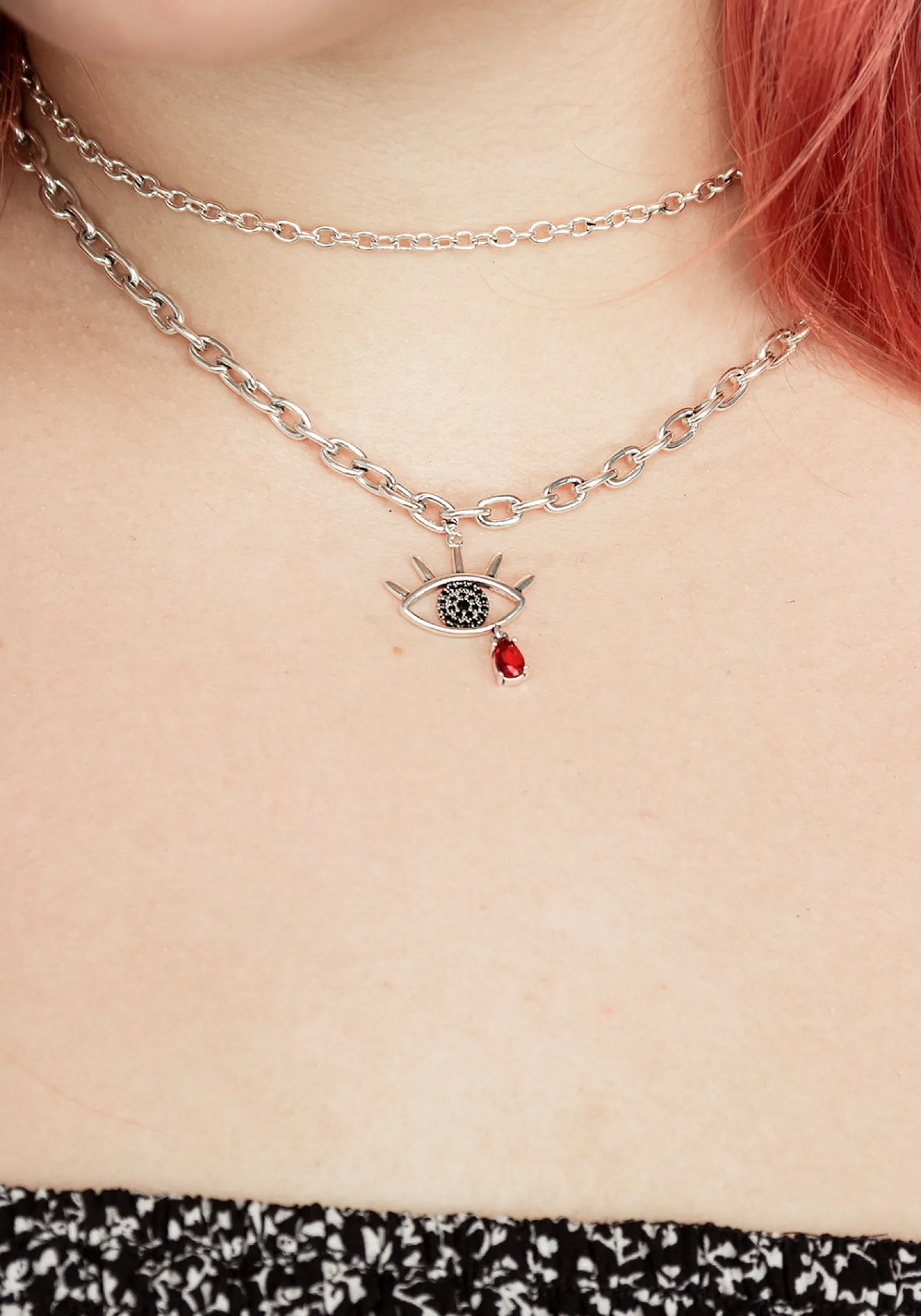 Bleeding Eye Cz Chain Choker