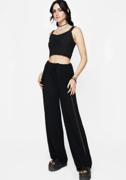 Blessing Lace Trim Wide Leg Trouser