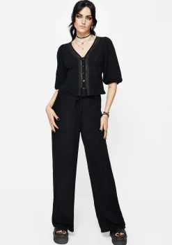 Blessing Lace Trim Wide Leg Trouser