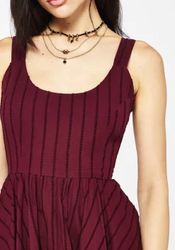 Blythe Cotton Handkerchief Hem Midaxi Dress - Burgundy