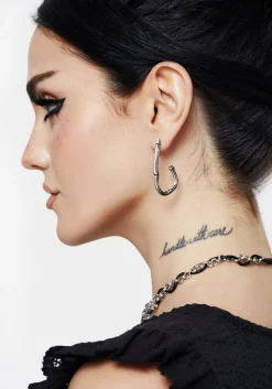 Bones Charm Hoop Earrings