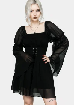Bonnie Sheer Lace Up Mini Dress