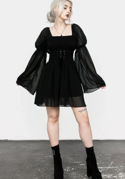 Bonnie Sheer Lace Up Mini Dress