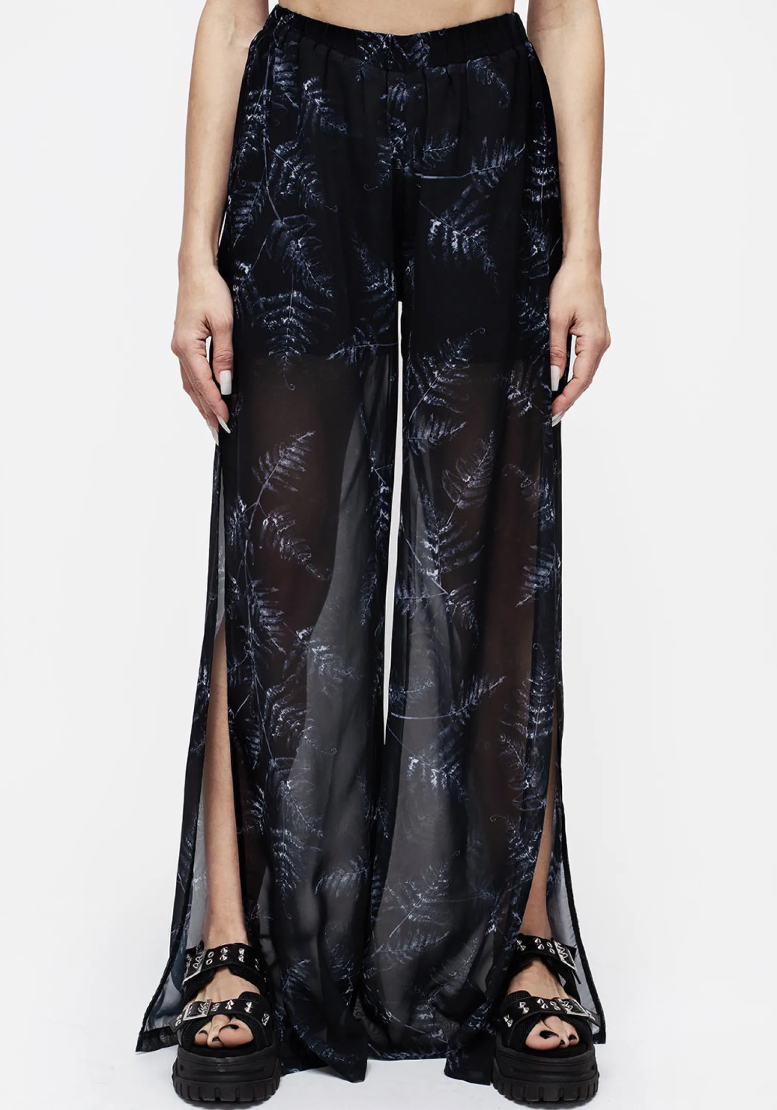 Bracken Sheer Chiffon Wide Leg Trousers