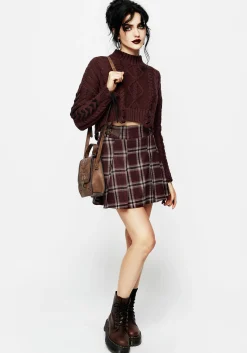 Bramble Check Pleated Mini Skirt