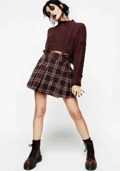 Bramble Check Pleated Mini Skirt