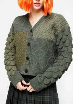 Brazen Spliced Cardigan - Green