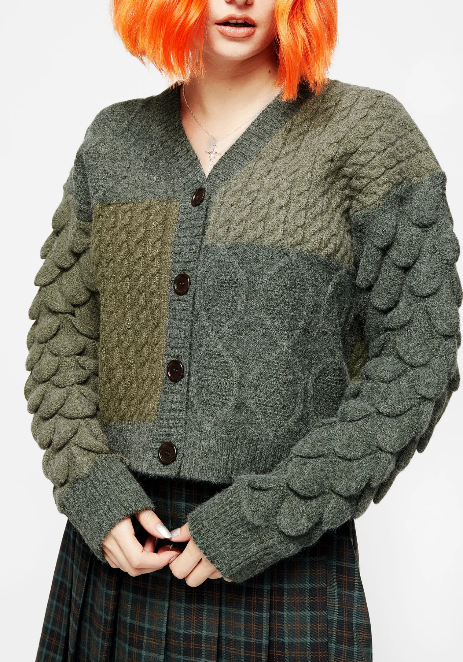 Brazen Spliced Cardigan - Green