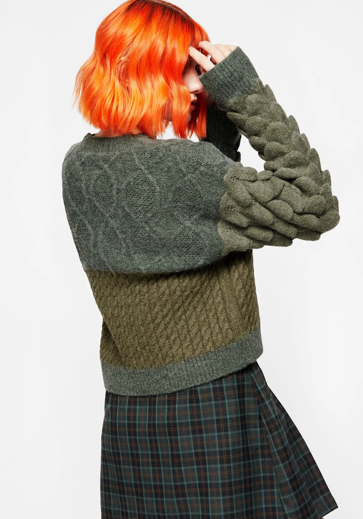 Brazen Spliced Cardigan - Green