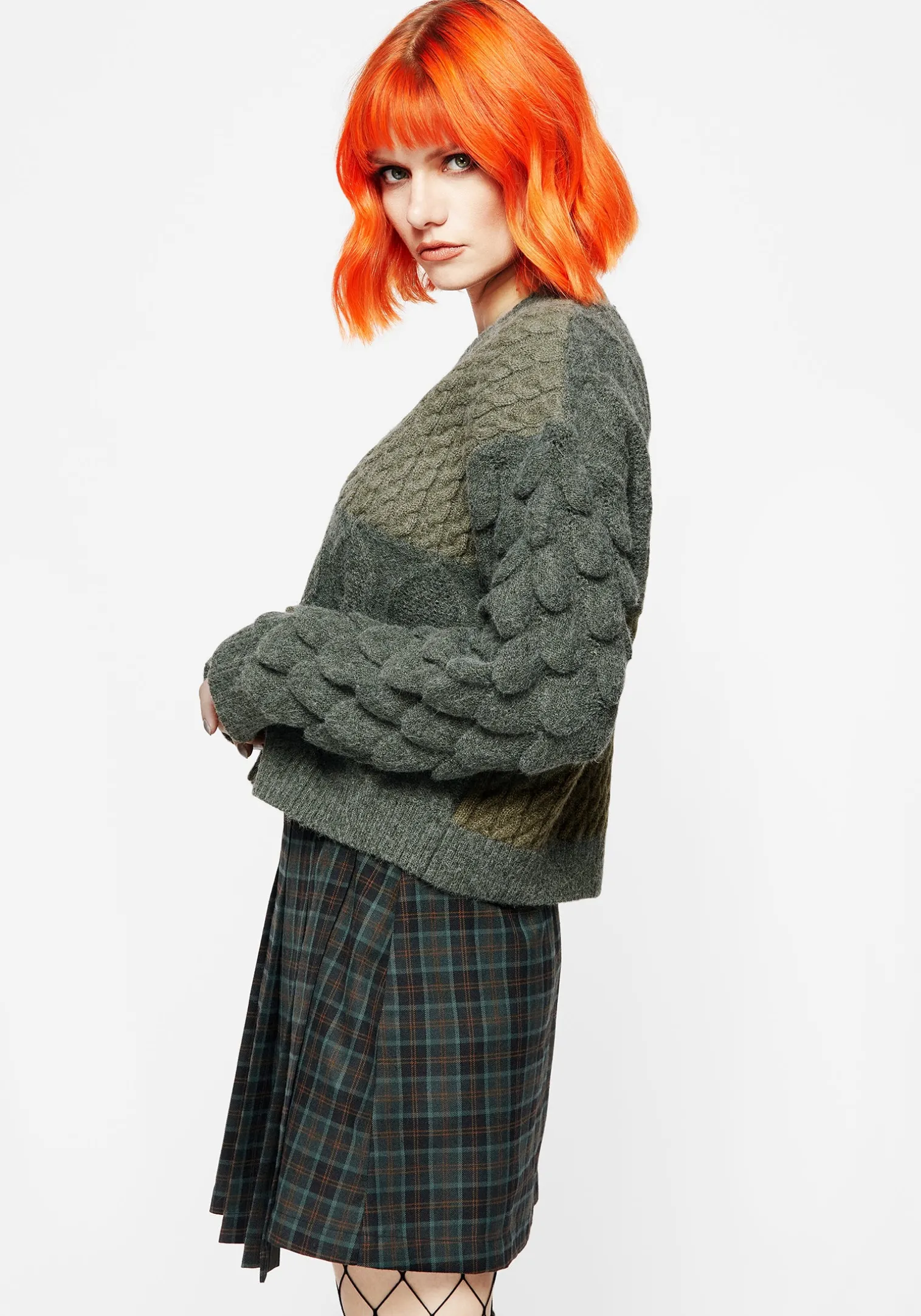 Brazen Spliced Cardigan - Green