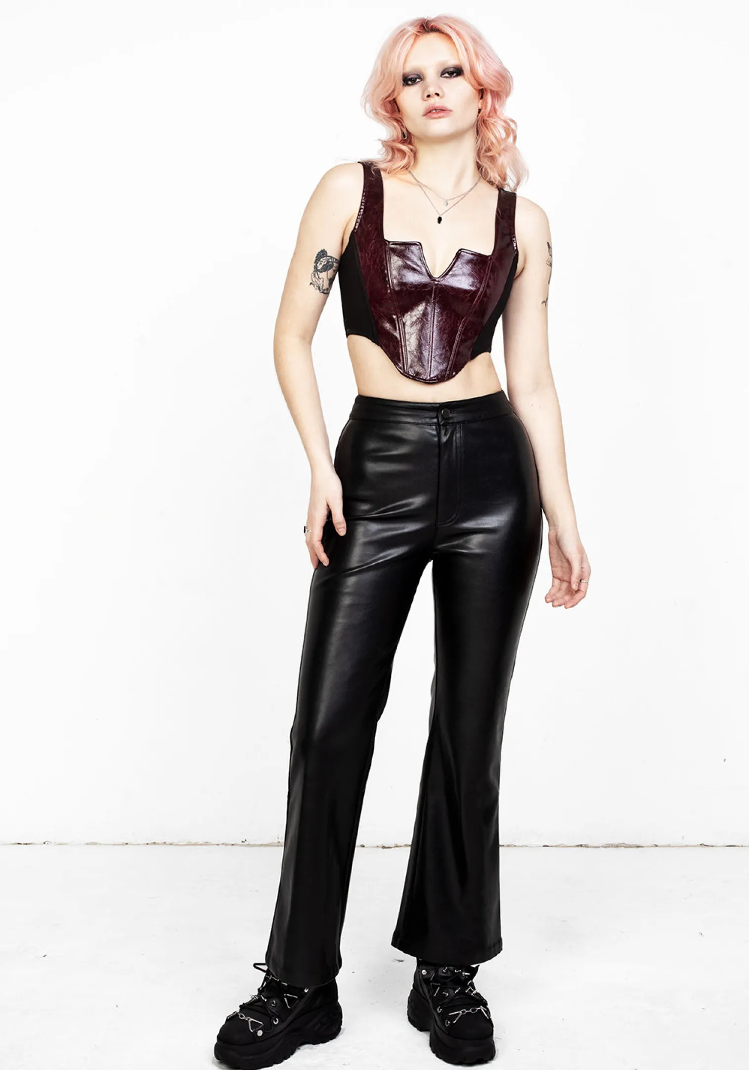 Bronte Leather Flared Trousers