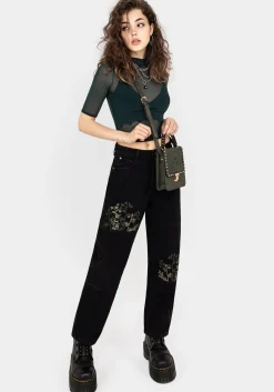 Buckthorn Embroidered Denim Barrel Leg Jeans