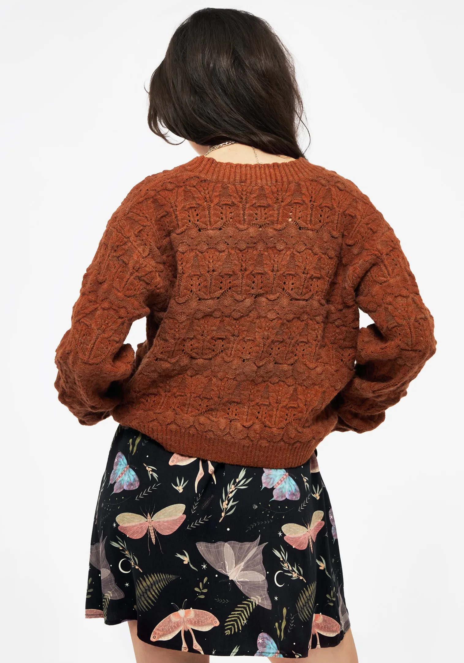 Cadmium Pointelle Knit Cardigan