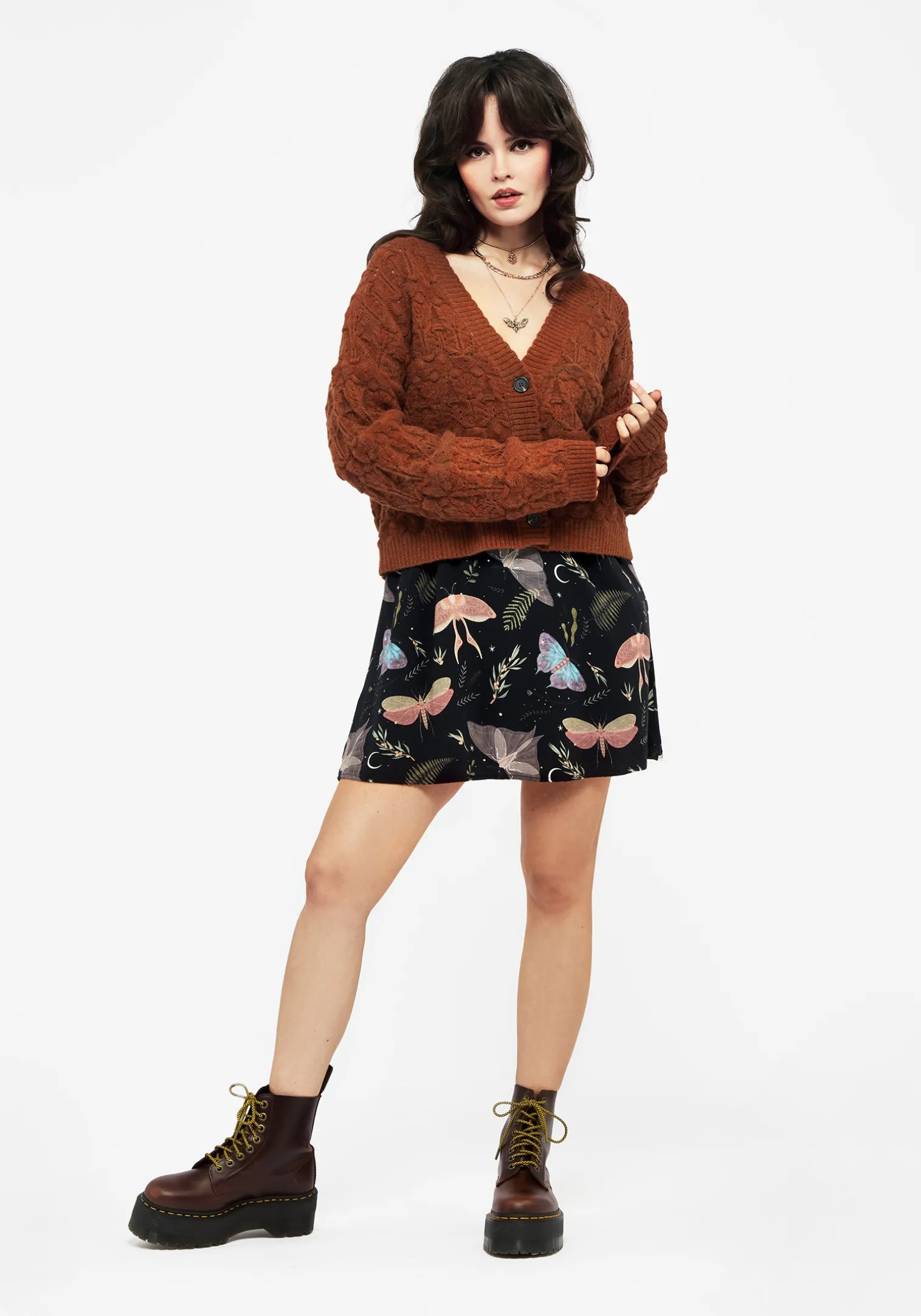 Cadmium Pointelle Knit Cardigan