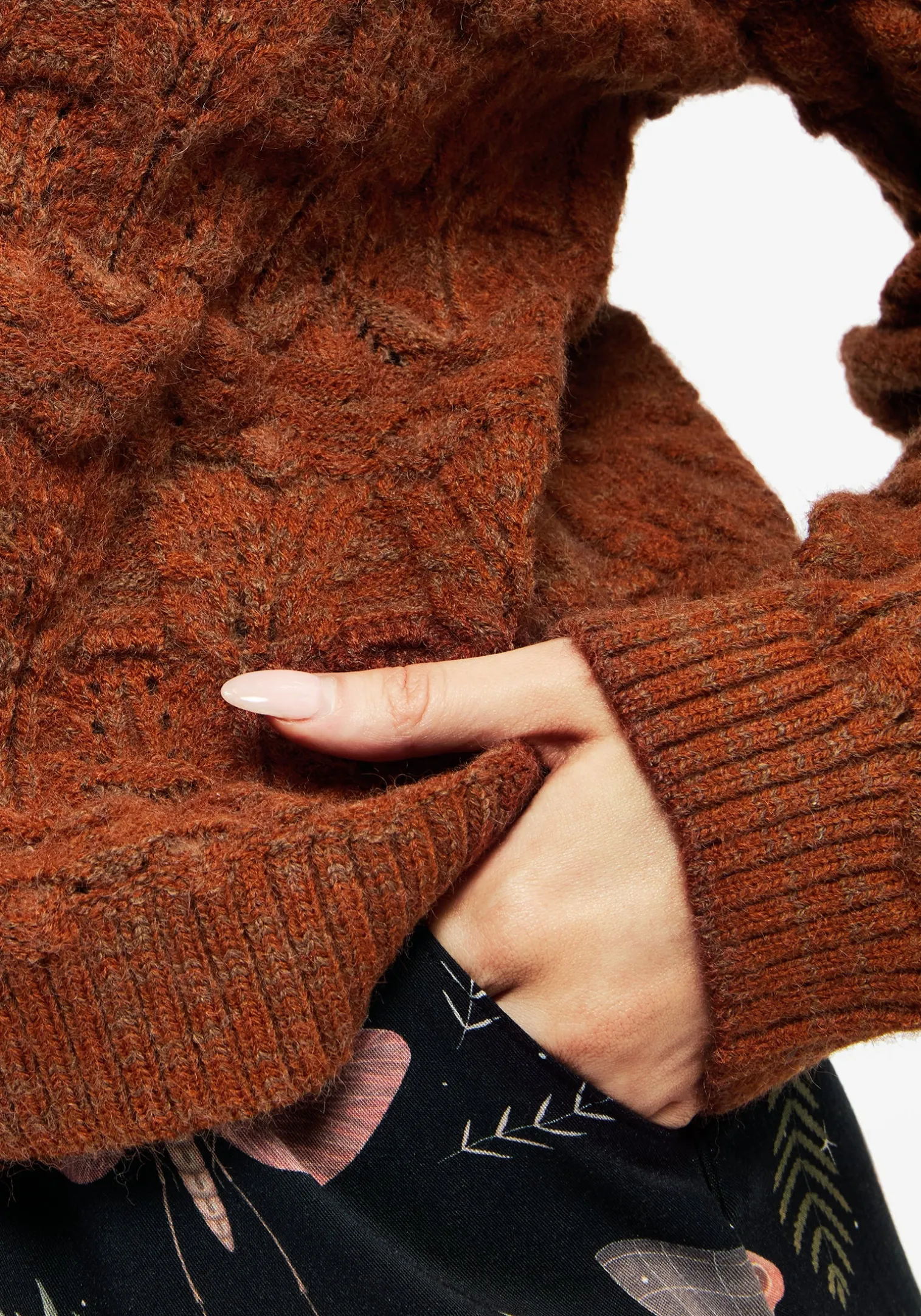 Cadmium Pointelle Knit Cardigan