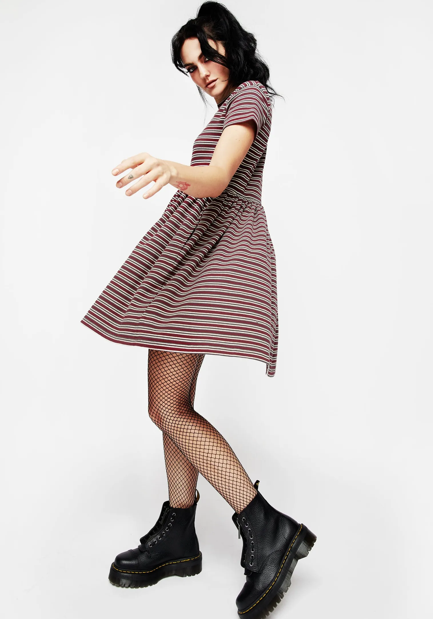 Calliophis Striped Mini Smock Dress