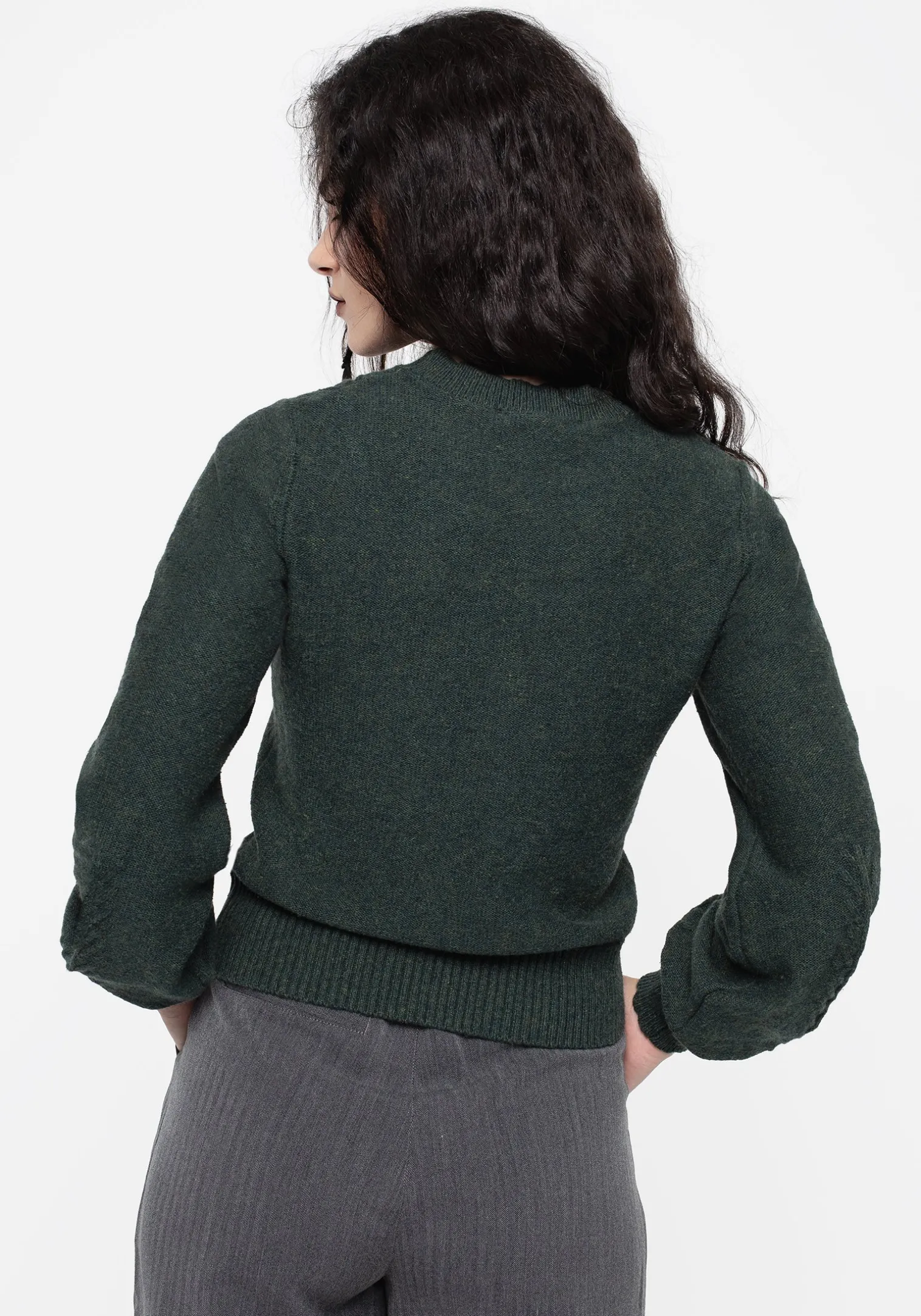 Canopy Raised Fern Intarsia Knit Sweater