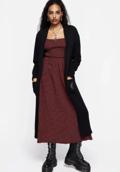 Carmine Check Midaxi Smock Dress