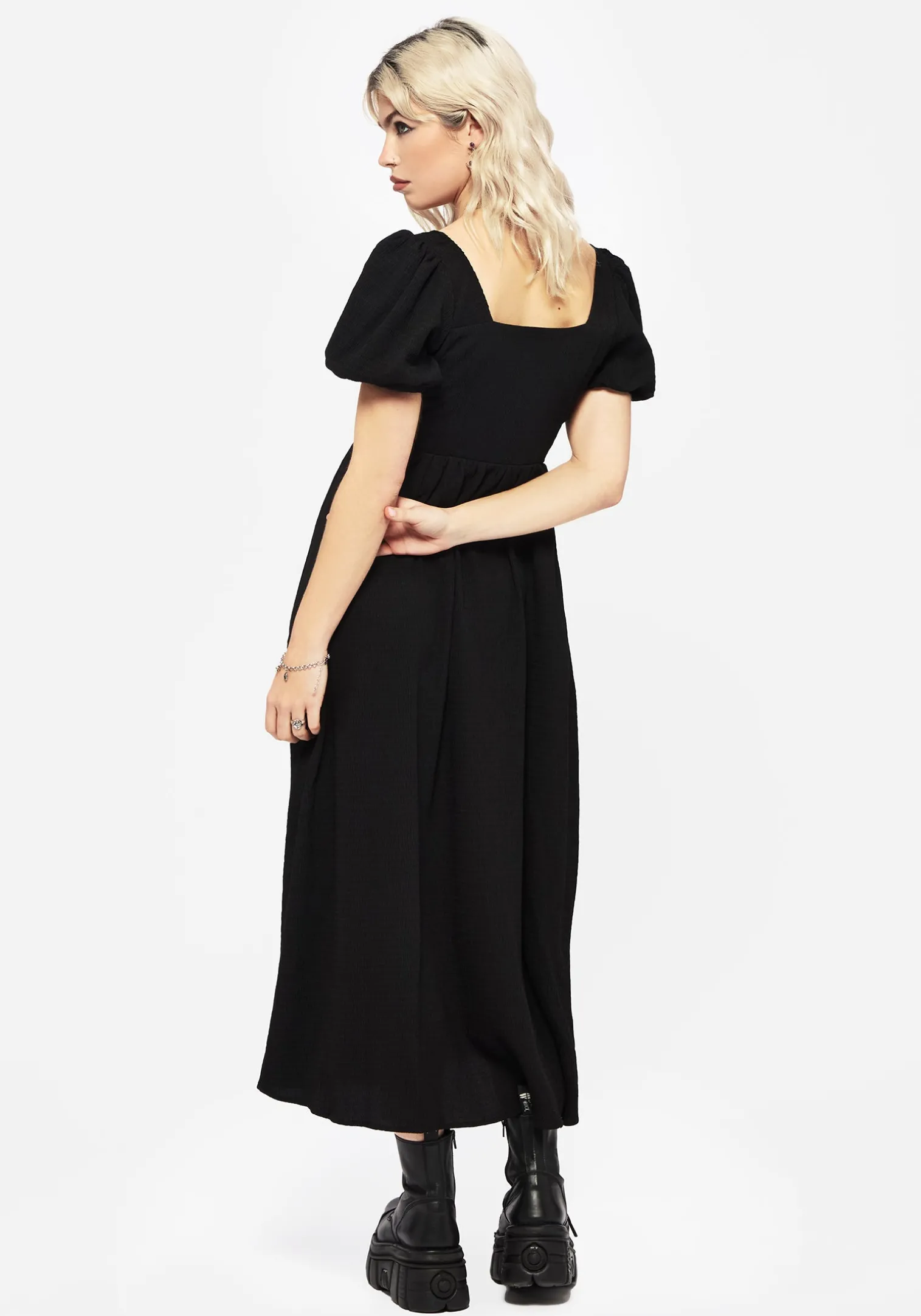 Carmine Midaxi Smock Dress - Black