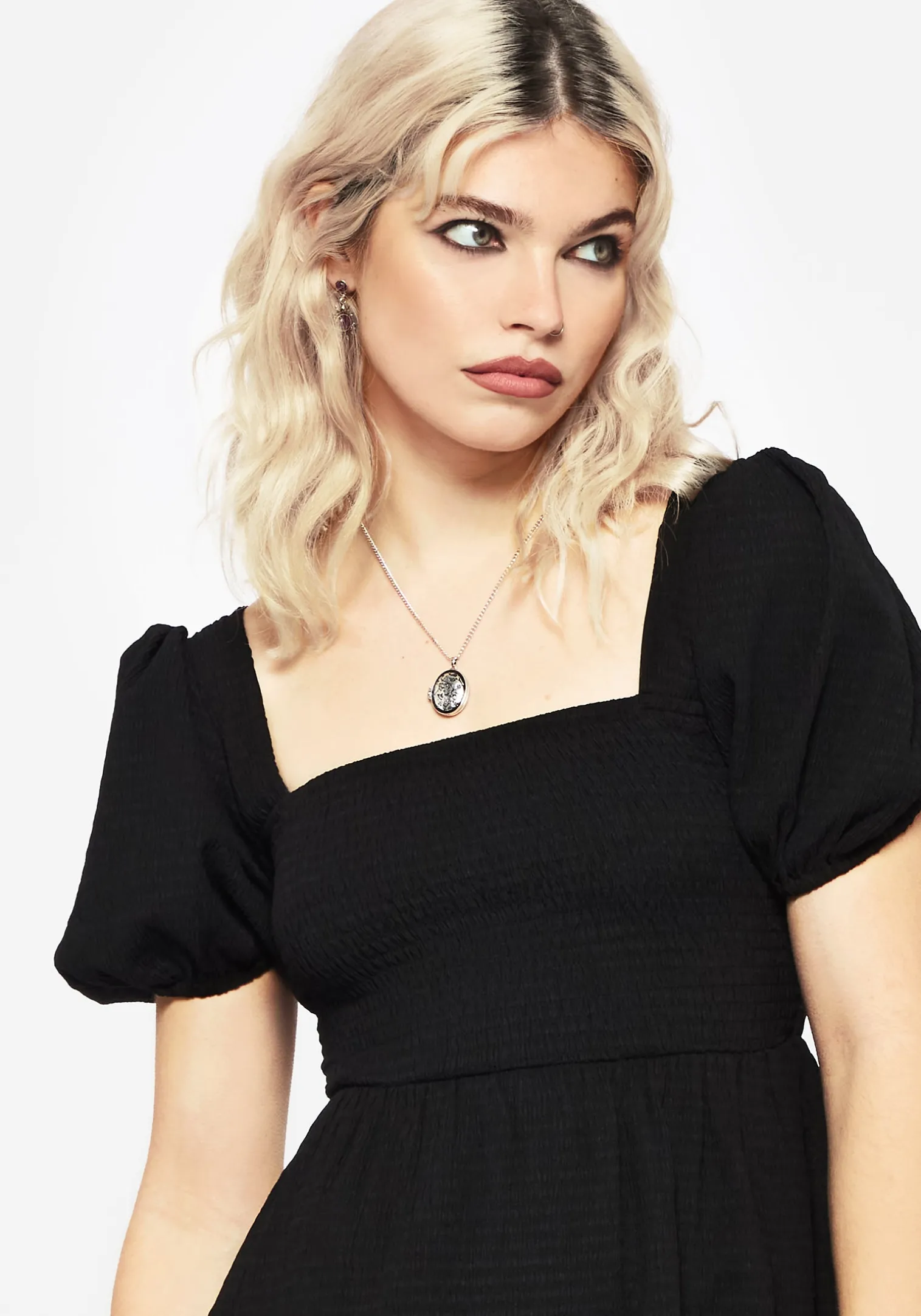Carmine Midaxi Smock Dress - Black