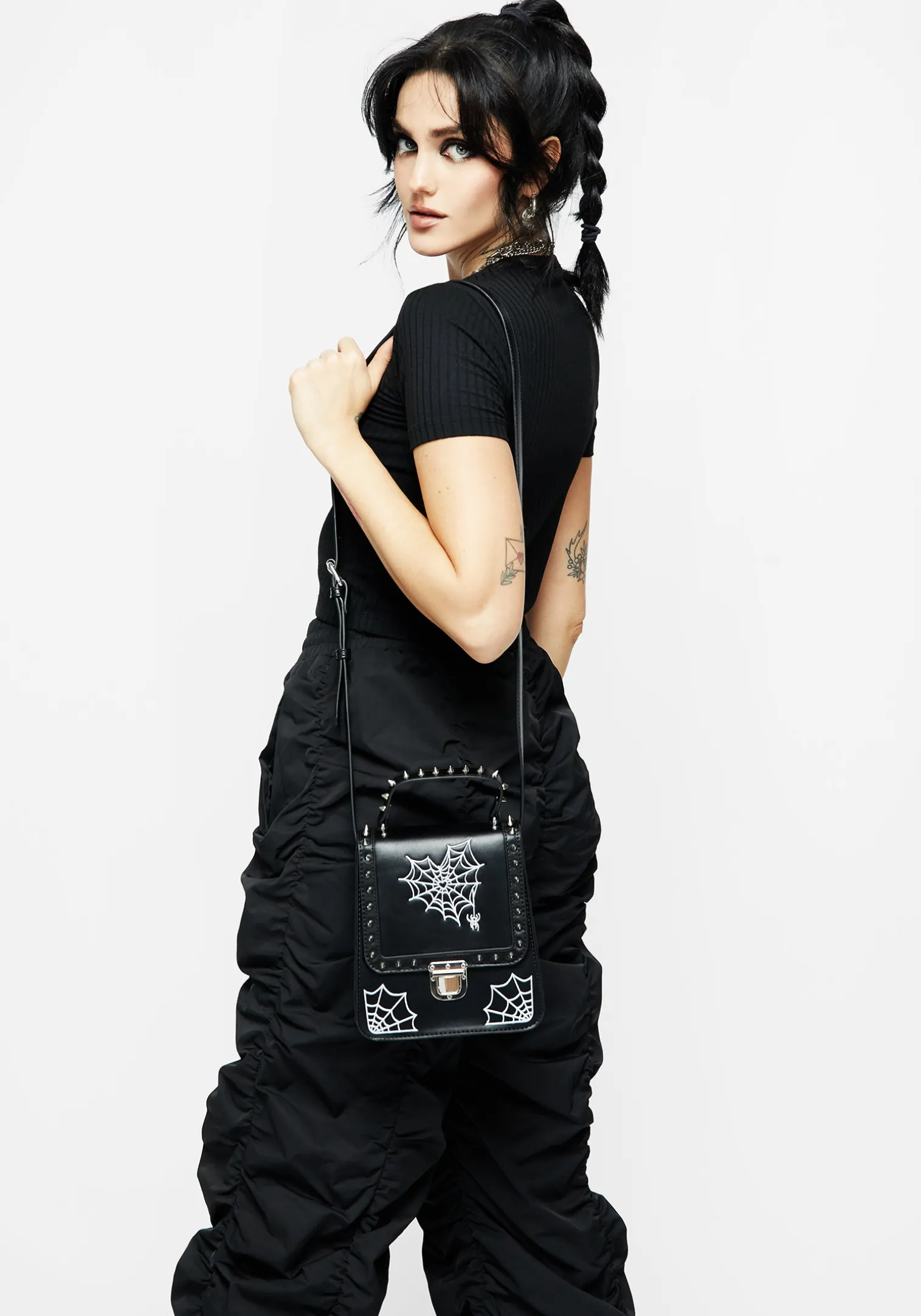 Catch Feelings Crossbody Satchel Bag - Black