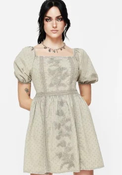 Caustic Cotton Frill Mini Dress