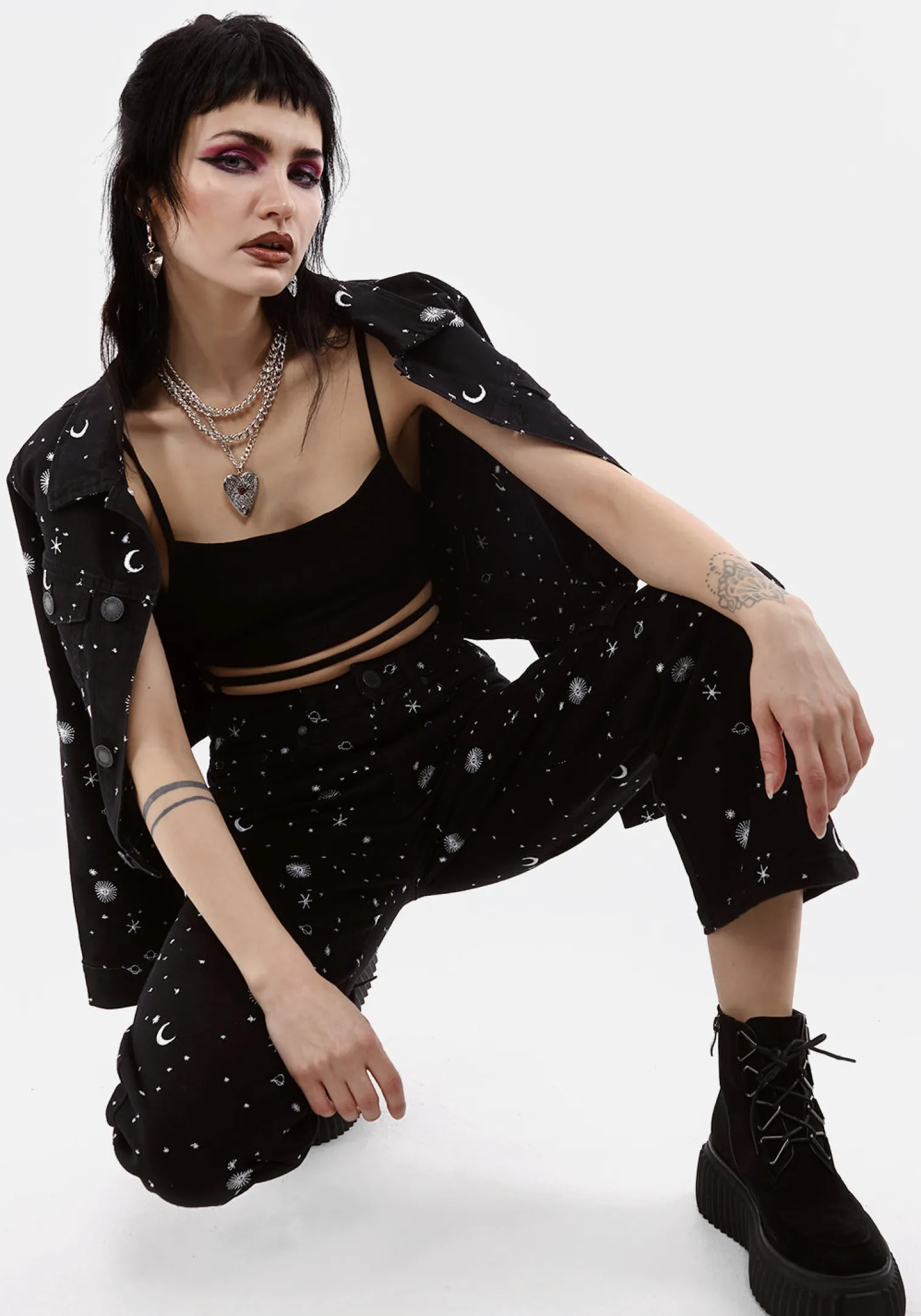Celestial Embroidered Jeans