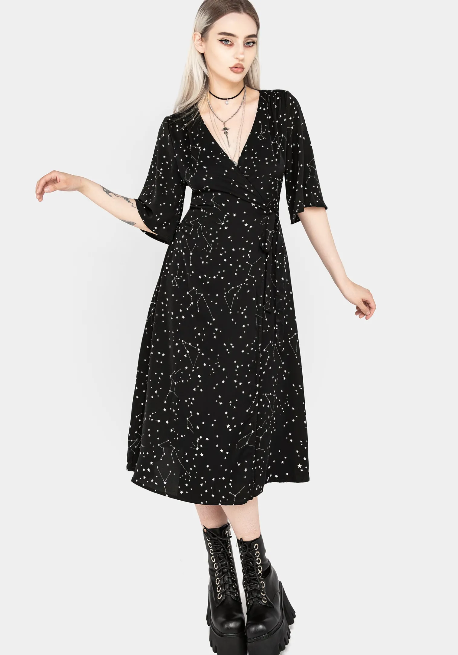 Celestial Midi Kimono Dress