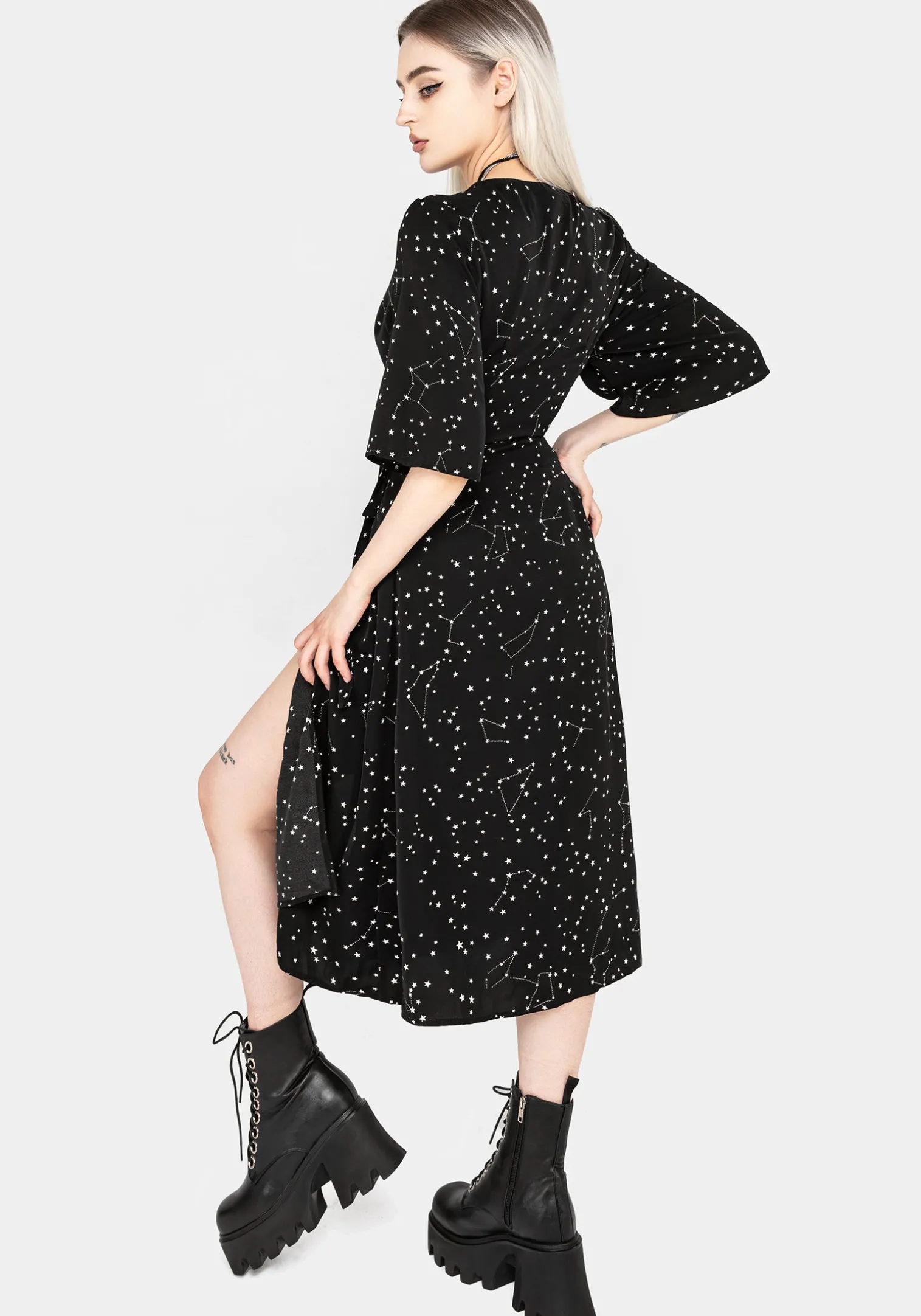 Celestial Midi Kimono Dress